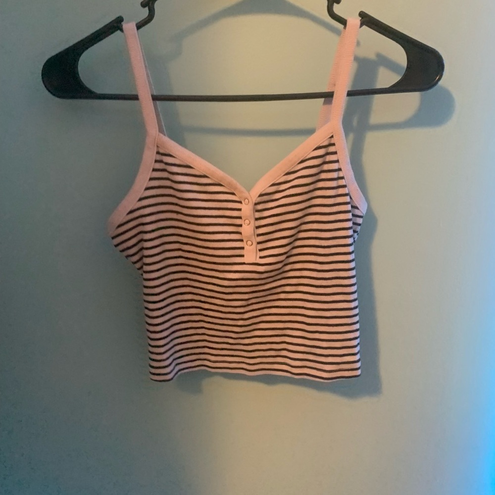 Striped cropped tank top